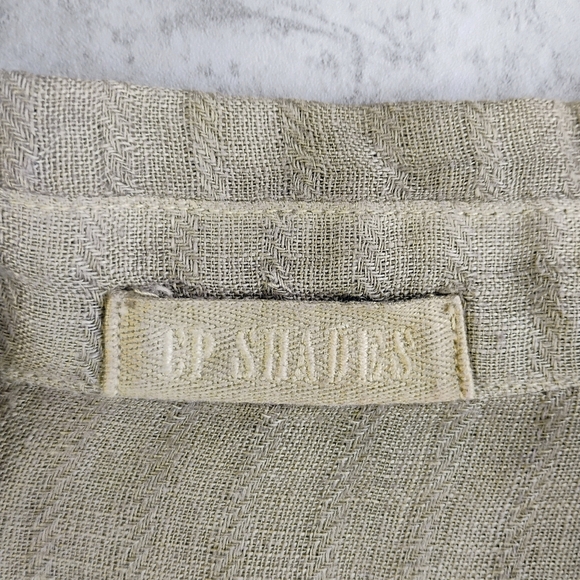 CP Shades Button Down Shirt Womens Medium Green 100% Linen Minimalist Neutral - Picture 5 of 10
